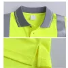 Skjortor män skjortor nattarbete reflekterande arbetskläder kort ärm snabba torr arbetskläder för män andningsbara tshirt höga synlighet toppar