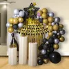 Party Decoration Year Balloon Arch Latex Chain Flag Combination med dekorativ