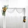 Kwiaty dekoracyjne 2PCS Wedding Arch Zestaw słonecznika Rustykalna dekoracja na przyjęcie ścienne nadproże