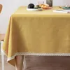 Tkanina stołowa monochromatyczna lniana obrus wodoodporna olej odporna na podróż kemping piknik
