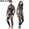 Accessoires Olylan WetSuit Men 5 mm 7 mm Néoprène Spearfishing Sweva Plongée Camouflage 2 pièces Gardez les surfaces de la combinaison de pêche chaleureuse