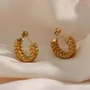 Boucles d'oreilles cerceaux Fashion haut de gamme Boucle d'oreilles funky gratuites18k Gold Great en acier inoxydable Grain pour les femmes