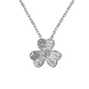 Projektant urok Van Trifolium Flower Colkings 925 Sterling Silver Splated 18K Gold V Family Diamond Pełna trawa