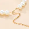 Crystal Heart Necklace Earring Set Women Heart Pearl Smycken Set gåva för kärlek Girl Girl Girlfriend