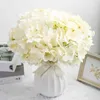 Faux Floral Greenery Silk Hydrangea Artificial Flowers Hyangea Heads Bridal Wedding Bouquet met stengels Home Wedding Party Decorations T240422