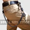 Hip hop punk horns skull metal casual wild pants chain wallet chain key chain mens waist chain DR02 240416