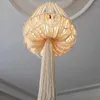 Gobeliny Macrame Boho żyrandol ręcznie robiony abażur wiszący lampa Lampa Lampa sufit Light do domowej sypialni żyrandole