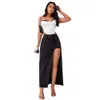 Denim High Slit For Women's Spring/Summer 2024 New Washed Solid Color Mid Length Skirt