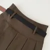 Womens High Waist Pleated Skirt with Belt Y2K Mini Skirts Vintage Aesthetic Outfit Spring Summer 240420