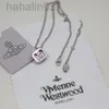 Desginer Viviennes Westwood Empress Dowager XIS Colorful Candy K9 Crystal Saturn Necklace for Womens Light Luxury andユニークなデザイン