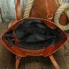 Bags Nesitu New Flower Pattern Vintage Brown Coffee Thick Genuine Leather Women Handbags Lady Shoulder Bags Woman Totes #M113