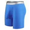Underpants Ice Silk Fitness Long Boxer Shorts In biancheria intima uomo Sporty Sexy Penis Bot Stretch Boxer Sports Sports Male Mancciale maschili