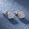 イヤリングMiliyalier Real S925 Sterling Silver 1Ct D Color Moissanite Wedding Stud earrings for woman fine pass diamond test gra Jewelry