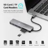 Hubs KEYMOX USB C Hub 6port Adaptor 4K 60Hz Type C to HDMI 2.0 Dongle with 2 USBA 100W PD Charging SD/TF Card Reader for MacBook