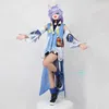 Аниме костюмы игра Honkai Star Rail Rail Cosplay Complay Complay с набором с текстурированными аксессуарами тканей Bai Lu Cosplay Wig Otfit Sexy Dress Tail Y240422