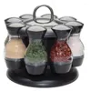 Keukenopslag 16 -stcs Set set 360 Roterend Spice Jar Rack Cruet Bottle Coffee Coffee Sugar Deal Container