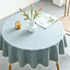 Table de table en tissu pure couleur nordique rond art art coton lin étanche à l'épreuve d'huile de bureau sans lavage gris22