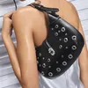 Frauen fi Umhängetasche Gotische Damen Unterarmtaschen cooler Stil Trendy Rock Girls Handtasche Y2K Rivet Falten Satteltasche W3RW#