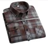 Koszule Jakość koszule 6xl w rozmiarze plus dla mężczyzn męskich mężczyzn 100% bawełniany szlifowany flanelowy flanel Casual Long Rleeve Colled Cirlare koszulka
