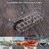 Accessories Dr.Fish Crab Trap with 8 Loops Crab Snare Bait Trap Tool Stainless Steel Crab Catcher Hairy Crab Sea Fishing Crab Lobster