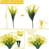 Fleurs décoratives calla lys artificiels extérieurs uv arbustes verdure résistants plantes fausse fleur de cuisine pour le jardin de mariage du bureau de cuisine