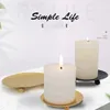 Iron Plate Candle Holder Decorative Pillar Pedestal Stand for Wax Candles Spa Wedding Birthdays Party 240410