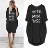 Vrouw moeder zomerjurken casual dames mode ronde nek t shirt lange mouw zonsondergooid slanke sexy jurk plus size s-5xl 2i1x