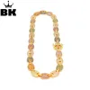 Necklaces 13mm Iced Out CZ Puffed Mariner Link Chain Necklace Gold silver color Multicolor Cubic Zirconia 16/18/20/22/24/26/28/30inch