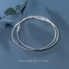 STRANDS MODIAN Authentic 925 Bracelet en argent sterling pour femmes Gift Fashion Geometric Line Chain Bracelet Fine Jewelry Accessoires