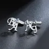 Links Nome personalizado Cufflinks homens/links de carta personalizados com logotipo Jóias de presente do dia dos pais.