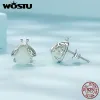 イヤリングWOSTU 925スターリングシルバーホタルウミガイメのグロウィンタークイヤリング女性用の明るい石