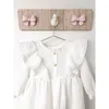 Robes de fille en coton en mousseline gls robe à manches longues avec charmante échantillons d'automne bébé enfants lâche fête douce princesse tz318