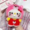 Strawberry Bear Cat Spit Bubbles Squeak Diy Handmade Material Bag Keyring Stuffed Animal Toys for Kids