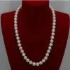 Necklaces new24 inch AAAA Japanese Akoya 910mm white pearl Necklace Yellow clasp