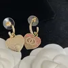 Boucles d'oreilles entend coeur 18k crochet annulaire plaqué or avec des strass de créateurs roses Swarovski déclenchent Yout292H pour femmes