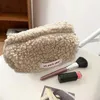 Opbergtassen Fuzzy make -upzak Zipper cosmetisch reizen grote capaciteit zachte potloodkaste borstels toilo