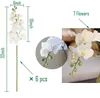 Faux Floral Greenery 32 Artificial Butterfly Orchid Fake Phalaenopsis Flowers 6 Pcs Artificial Orchid Stem Plants for Wedding Home Decoration T240422