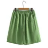 Mesdames Summer Plus Shorts pour femmes Large Loose Green Wide Leg 3xl 4xl 5xl 6xl 240411