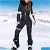 스키 슈트 여성 스위트 겨울 야외 스포츠 따뜻한 점프 슈트 방수 제거 제거제 지퍼 스키복 드롭 배달 DHG7W
