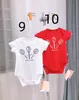 Designer Baby Rompers Boy Girl Garotas Crianças Carta de coelho Impresso Macacões de mangas curtas Triângulo de algodão recém-nascido de 0-24 meses