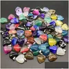 Charmes 20 mm Stripe Agate Heart Heart Stone Pendants pour boucles d'oreilles Collier Bijoux Making Drop Livrot Résultats Composants Dhuij