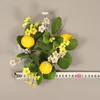 Candle Holders Green Leaf Table Set Candlestick Home Decoration Items Simulating Small Daisy Christmas Wreaths For Windows