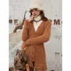 Damesbreien vrouwen gebreide trui retro mode winter gelaagdheid luie stijl zachte en plakkerige v-hals slanke fit casual