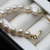 ストランド女性用の100％本物の天然真珠ブレスレット、14kゴールドメッキ淡水ブレスレット高級誕生日プレゼント