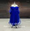 Party Dresses Eightale Royal Blue Prom Dress Glitter Real Off Shoulder Mid Length Long Sleeve Evening Gown For Women Wedding Graduation