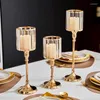 Bougeoirs Salon Nodic Home Decor Decoration Table de décoration Golden Candles de fer Golde Bougies d'anniversaire