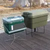 Accesorios Soporte de caja de hielo Viajamiento plegable Soporte de cubo de mochilas al aire libre Campo de caja de hielo Rack para cocinar Picnic de pesca al aire libre