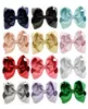 الطفل Big Knot Hair Clips Kids Hairpin Polyester Bows أقواس 12 ألوان صلبة باريت أرفع الشعر ذات الشعر الرئيسي