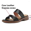 Casual Shoes FEDONAS Thick Heels Slippers Women Sandals 2024 Summer Concise Genuine Leather Quality Comfortable Working Woman