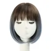 Wig Women's Wave Head Kort hårstil naturlig åldrande rund ansikts ansiktsreparationssimulering hår Silk Wig Full Head Set